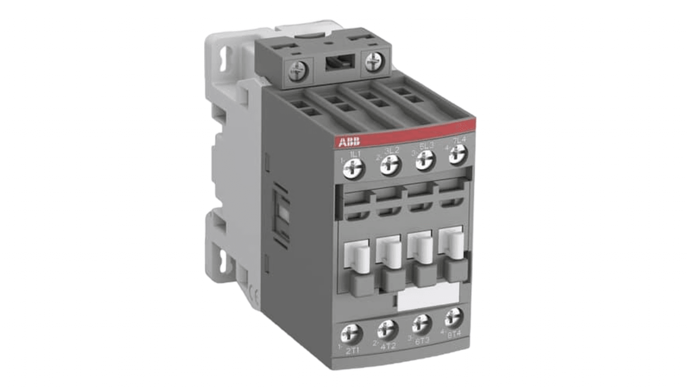 Contattore ABB 1SBL236201R2100, 4 poli, 45 A, 11 kW, tensione 24-60 V, design compatto, peso 0,4 kg.