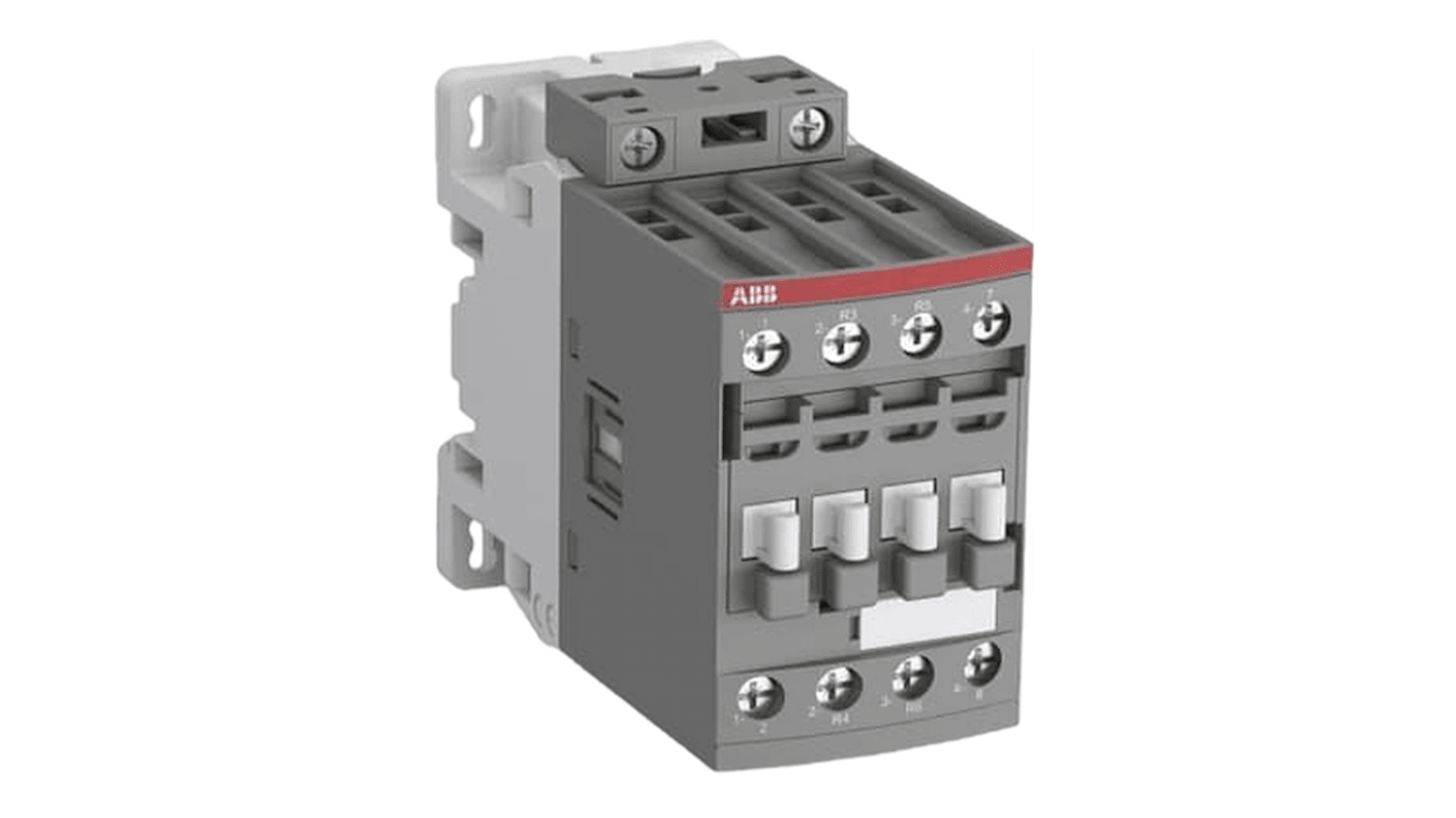 Contattore ABB 1SBL237501R1300, 4 poli, 45 A, tensione di controllo 100-250 V, design a blocco estensibile, peso 0,36 kg.