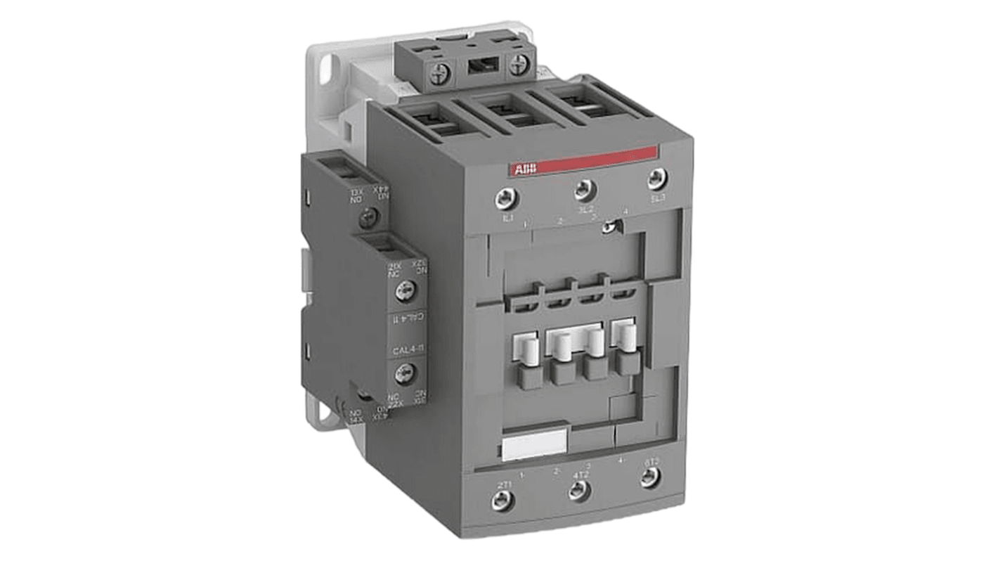 Contattore ABB 1SBL397001R4111, 1 NC + 1 NO, 125 A, 37 kW, tensione 24-60 V, design a blocco, peso 1,26 kg.