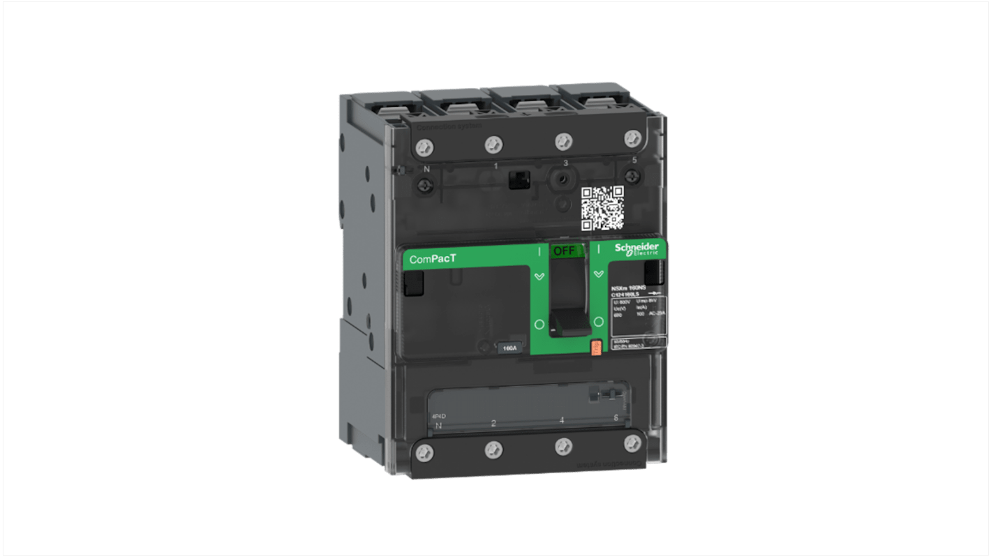 Sezionatore a 4 poli Schneider Electric C114050BS, corrente nominale 50A, installazione semplificata e paletta ergonomica.