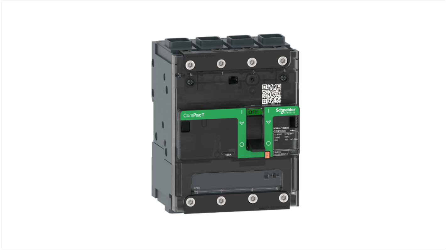 Sezionatore a 4 poli Schneider Electric C114050LS, corrente nominale 50A, installazione semplificata e paletta ergonomica.