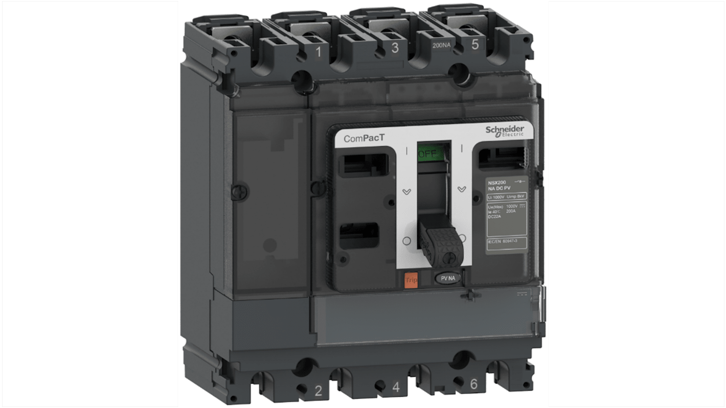 Sezionatore Schneider Electric C254200D1S, 4 poli, corrente 200A, design ergonomico per installazione semplificata.