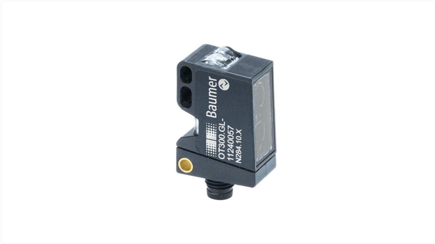 Sensore di distanza rettangolare Baumer OT300.DL-UBZZB.72N, rilevamento fino a 1700 mm, uscita analogica 0-10 V, connessione M8.