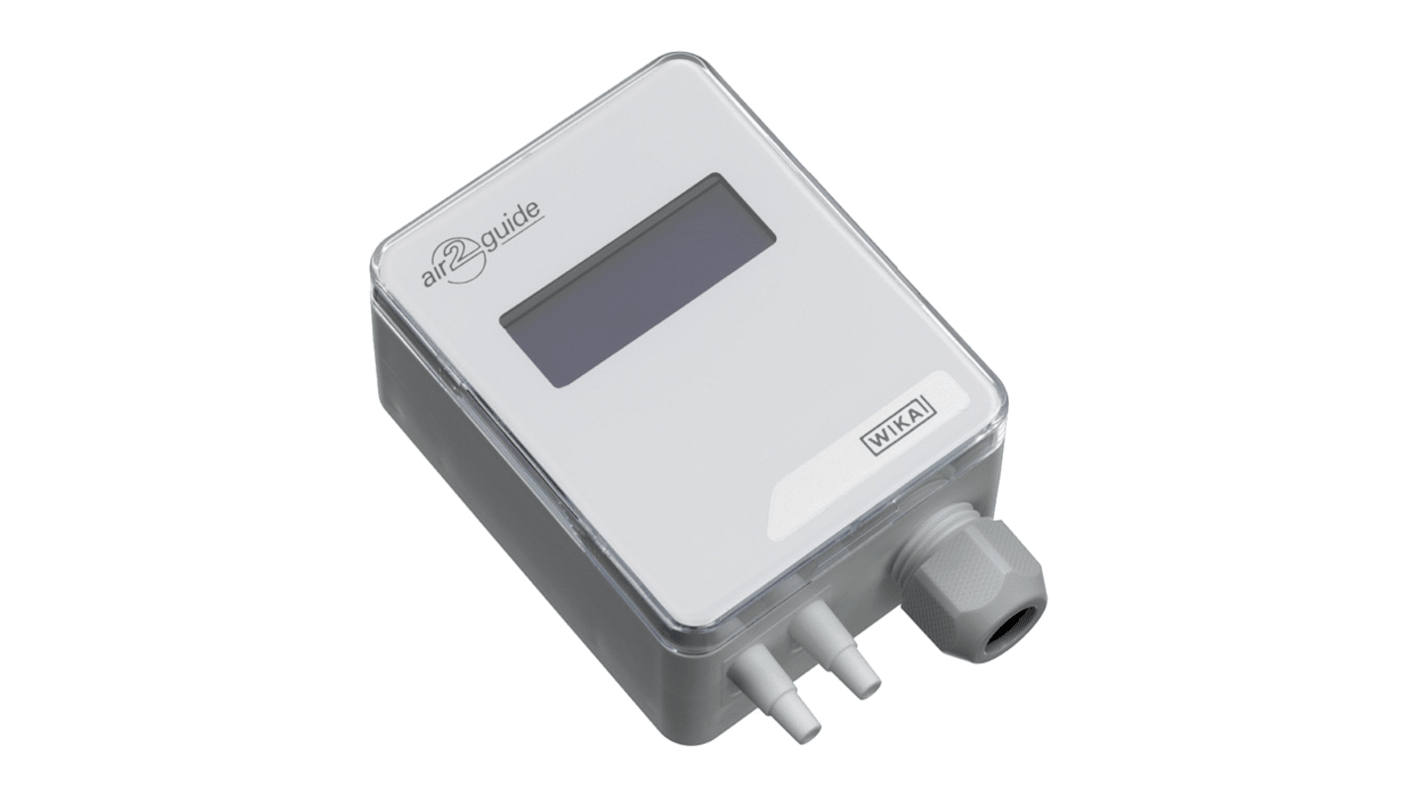 Flussometro WIKA 40388217 A2G-25 per misurazione flussi d'aria, alimentazione 24 V, uscita analogica o MODBUS. Montaggio semplice.