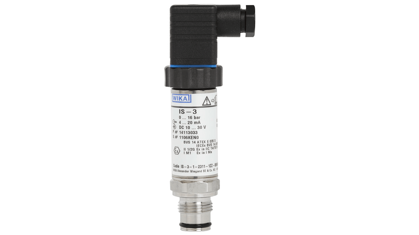 Manometro WIKA 66276874, modello IS-3, per misurazione vuoto, 0-10 bar, approvato ATEX, IECEx, FM, CSA.