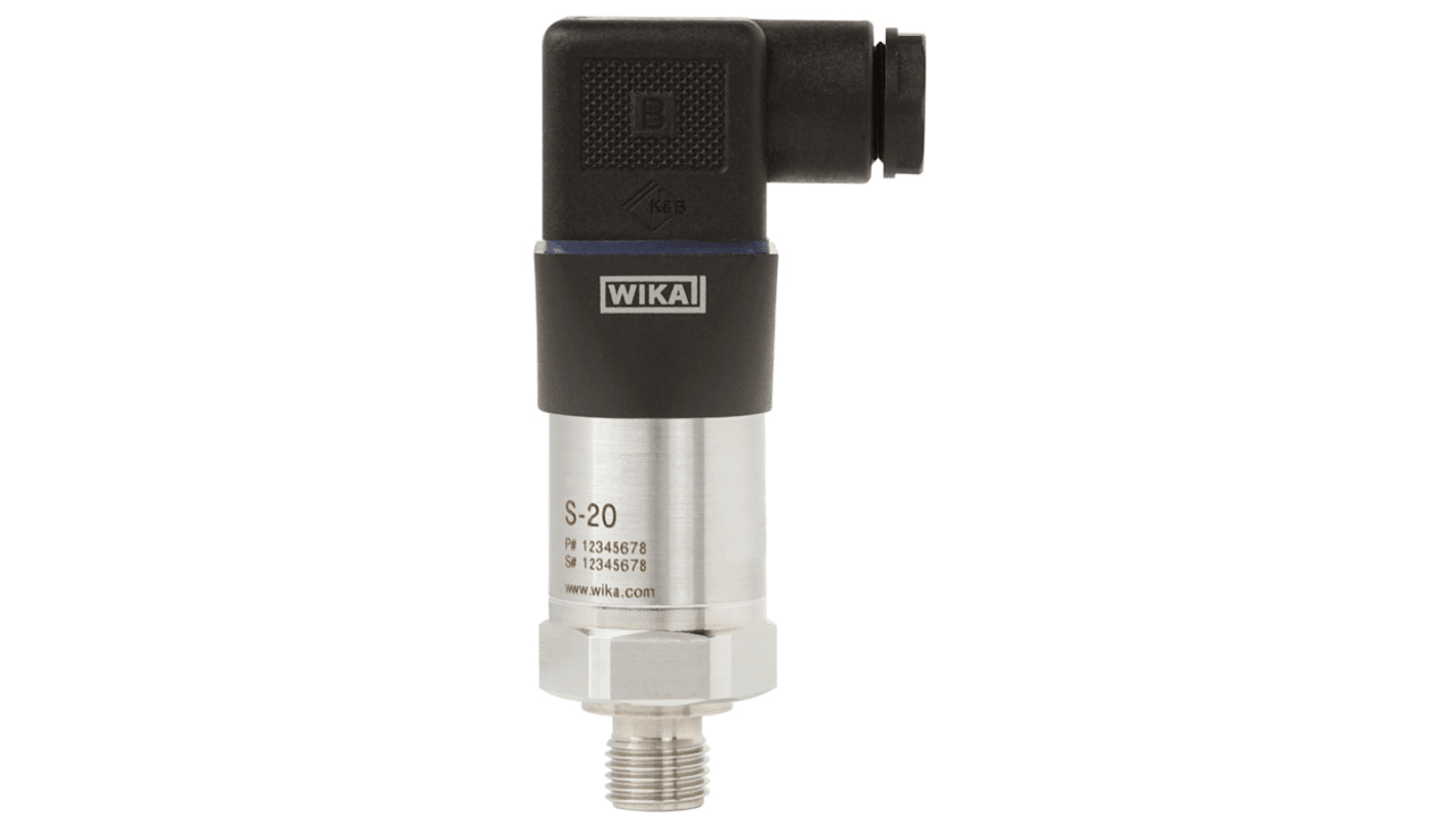 Manometro vuoto WIKA 82151913, modello S-20, intervallo 0-2.5 bar, segnali 4-20 mA, design robusto per applicazioni industriali.