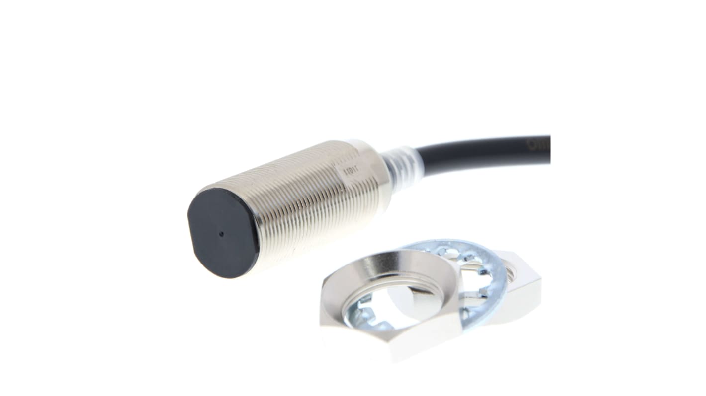 Sensore di prossimità cilindrico Omron E2E-X11D218-T 5M, tecnologia induttiva, M18 x 1, uscita NPN/PNP, rilevamento 7 mm, IP67G.