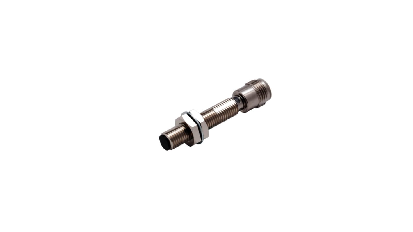 Sensore di prossimità cilindrico Omron E2E-X3B1TL8-M1, tecnologia induttiva M8, uscita IO-Link PNP, grado di protezione IP67G.