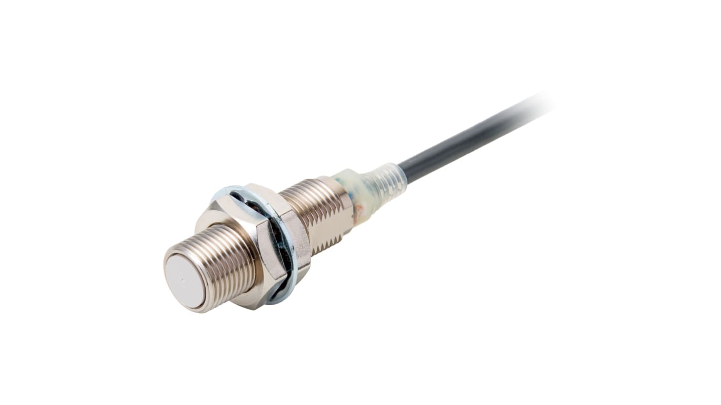 Sensore di prossimità cilindrico Omron E2E-X3B4-IL2 2M, tecnologia induttiva PNP M12, gamma di rilevamento 9 mm, IP67G.