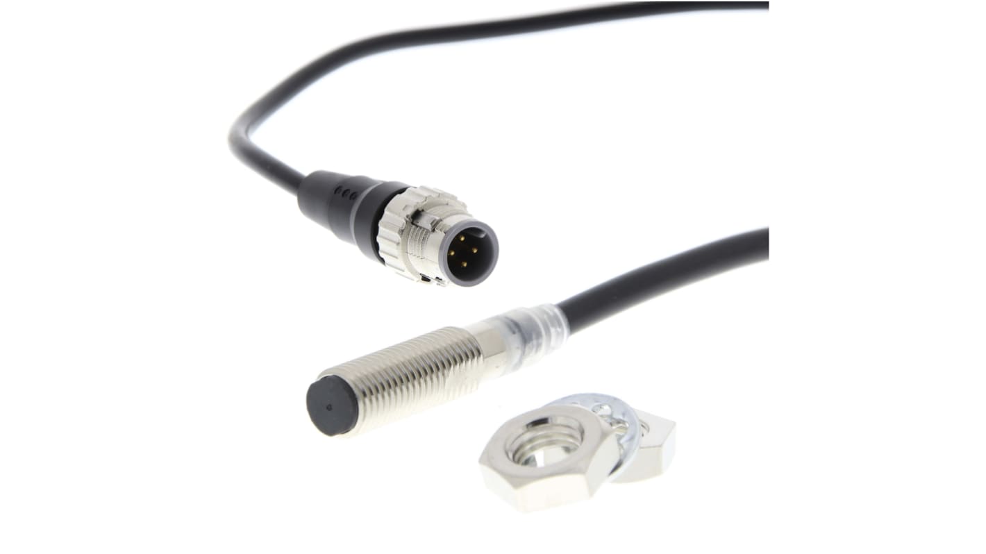 Sensore di prossimità cilindrico Omron E2E-X3D18-M1TGJ-T 0.3M, tecnologia induttiva, filettatura M8, uscita NPN/PNP, grado di protezione IP67G.
