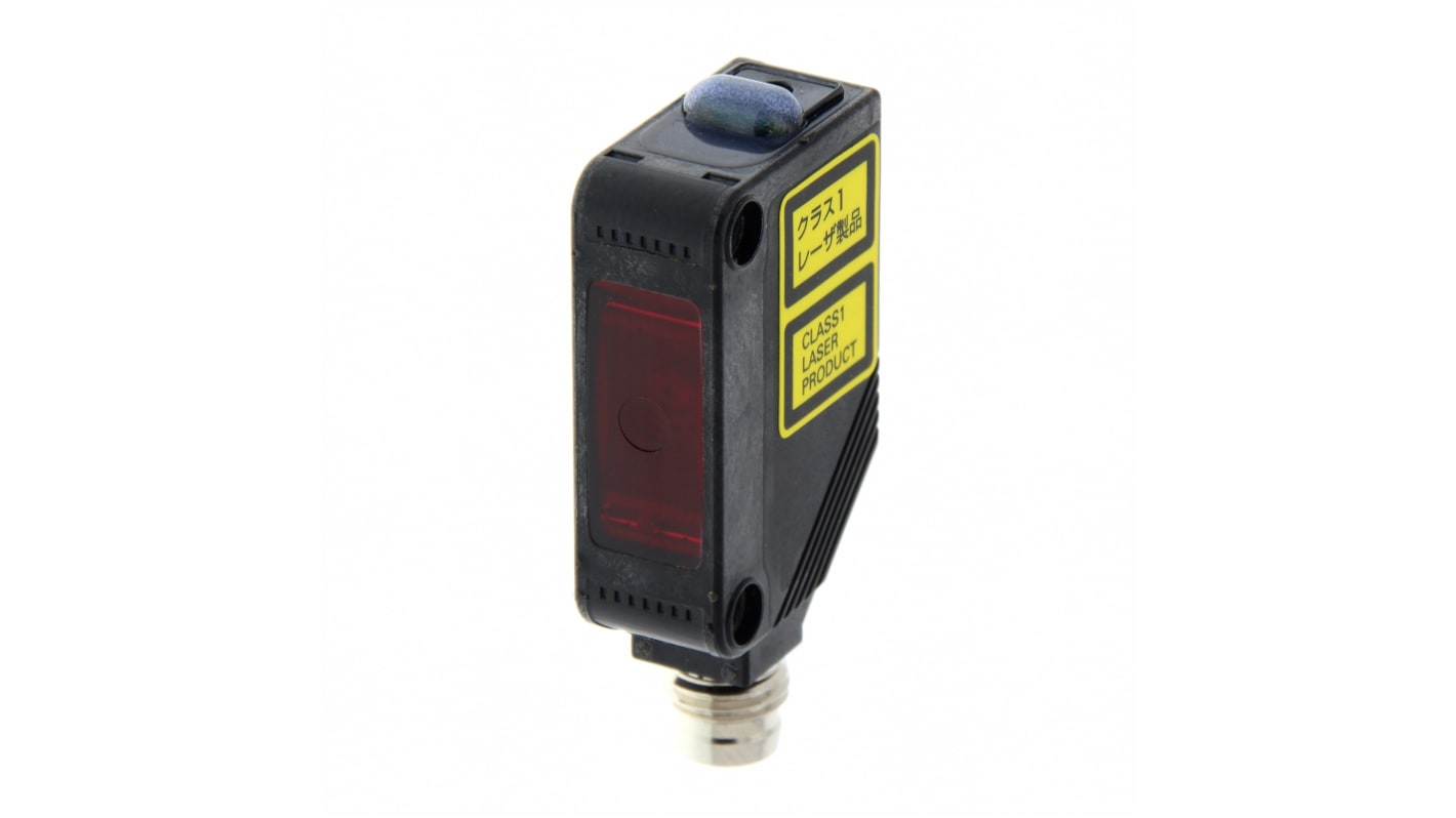 Sensore fotoelettrico Omron E3Z-LT86-L, rettangolare a fascio passante, rilevamento fino a 60000 mm, uscita PNP, connettore M8.