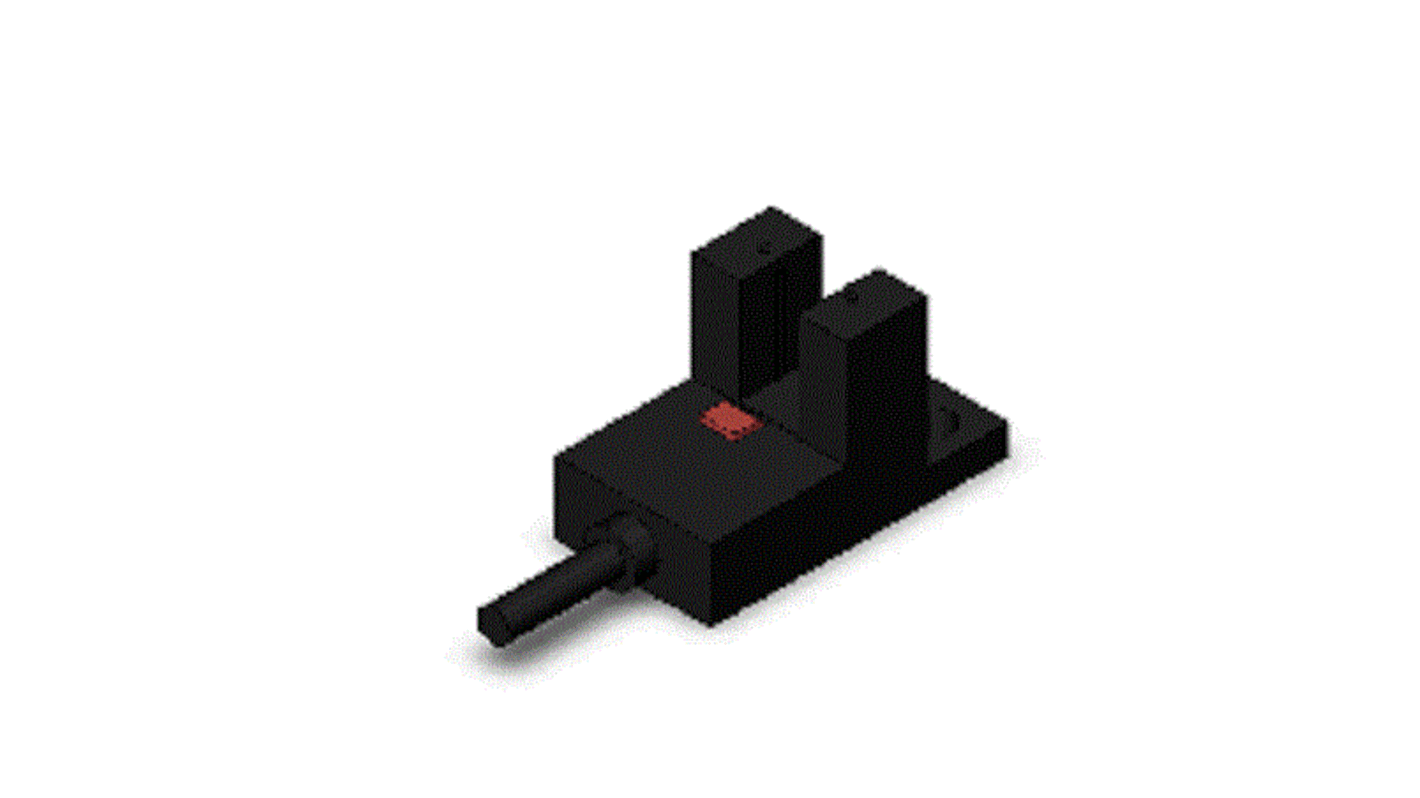 Sensore fotoelettrico a forcella Omron EE-SX674P-WR 1M, rilevamento 5 mm, uscita PNP, temperatura operativa -10 °C a +55 °C.