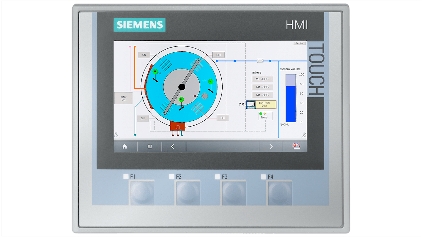 Pannello HMI Siemens 6AG11242DC014AX0 KTP400 Comfort, 4,3 pollici, interfacce PROFINET e PROFIBUS DP.