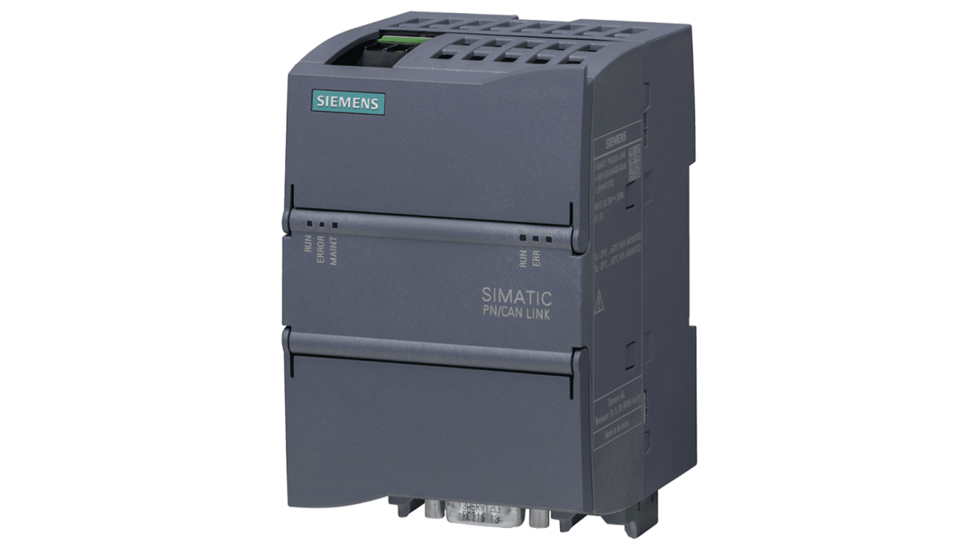 Modulo di comunicazione Siemens 6BK16200AA000AA0, serie SIMATIC, per collegamento Profinet a reti CAN, dimensioni 112 x 70 x 75 mm.