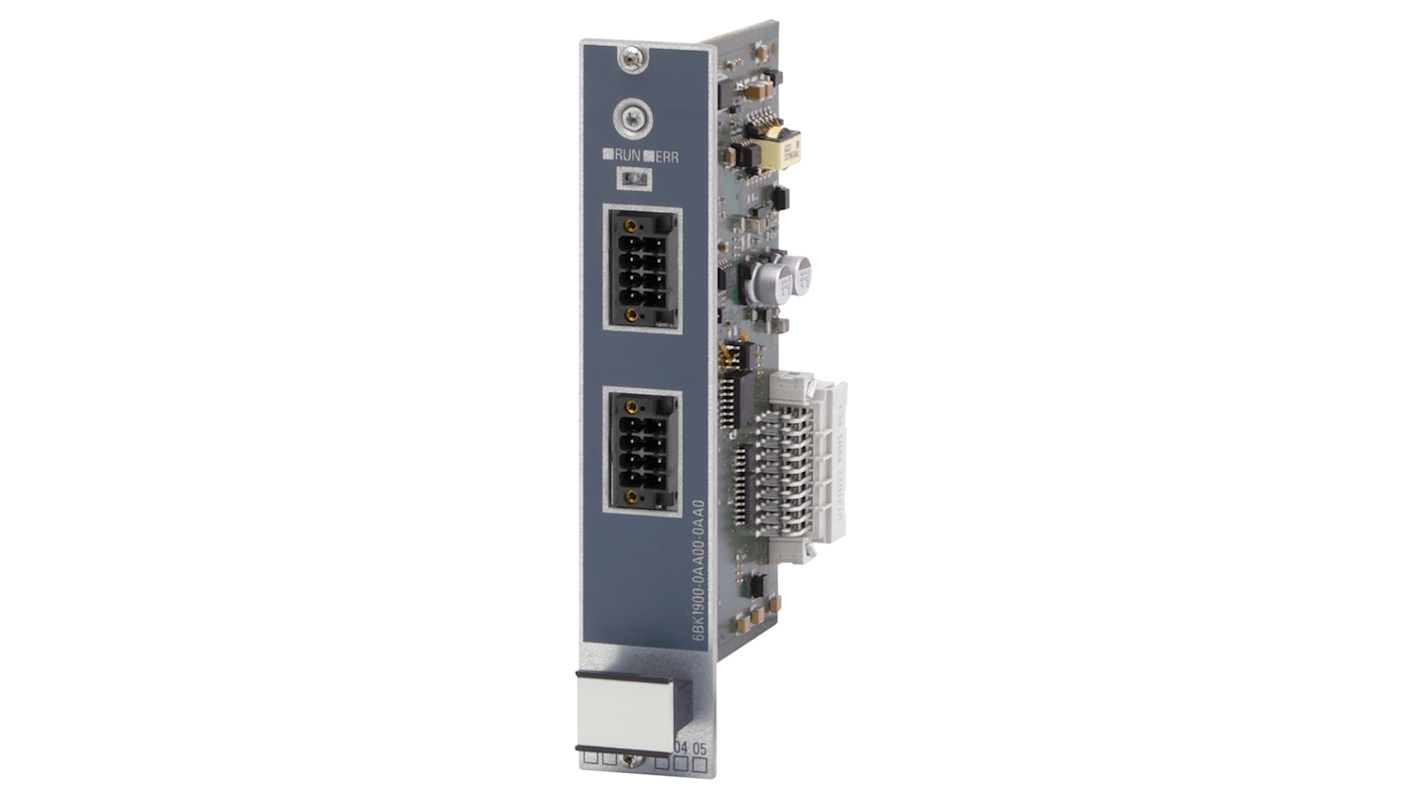 Modulo I/O Siemens 6BK19000AA000AA0, serie SIPLUS, per acquisizione temperature, montaggio a vite, dimensioni 141 x 27 x 110 mm.