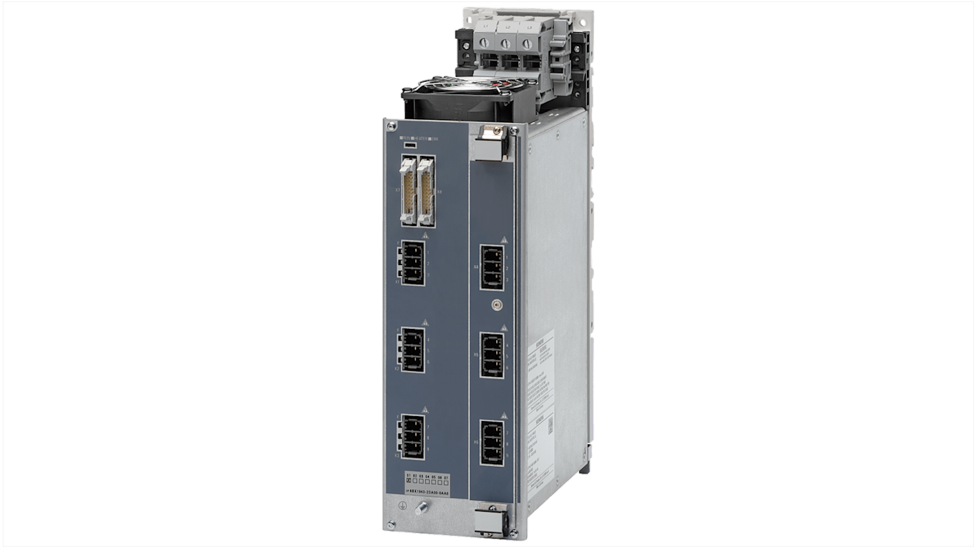 Modulo di distribuzione alimentazione Siemens 6BK19432DA000AA2, 9 uscite, montaggio a pannello, dimensioni 344 x 104 x 217 mm.