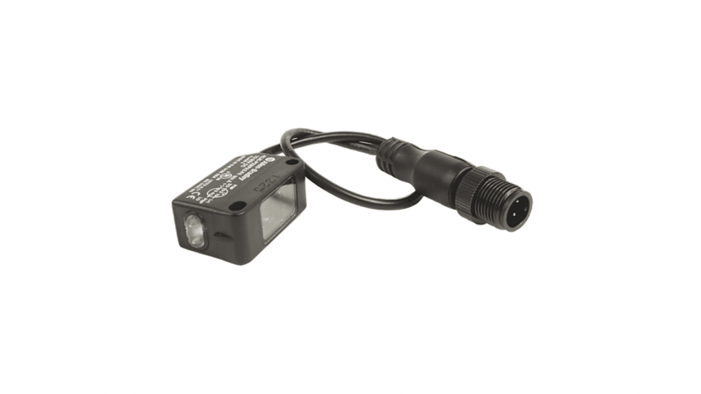 Sensore fotoelettrico Rockwell Automation 42JS-P2MPA2-F4, polarizzato retroriflettente, rilevamento fino a 3,5 m, uscita PNP, cavo PVC 5 m.