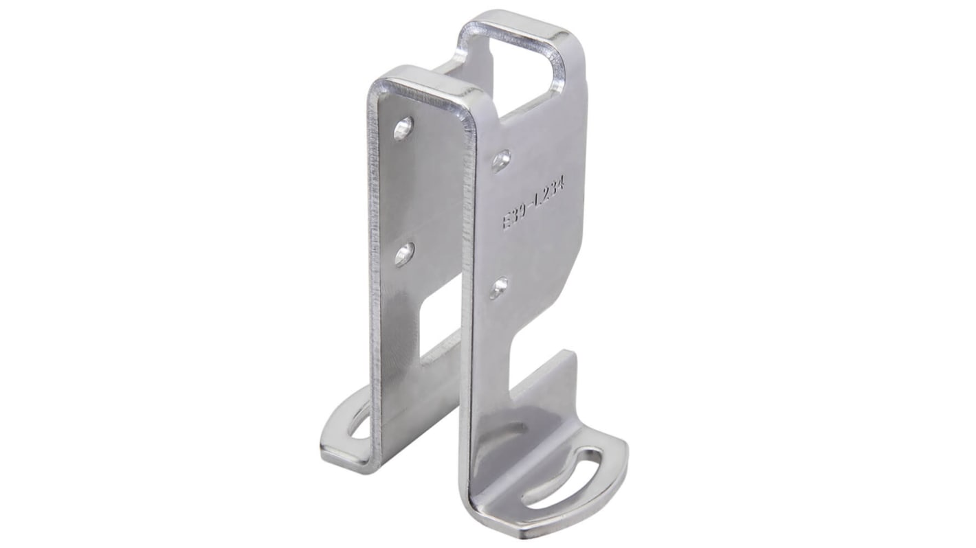 Omron E39-L234, staffa di montaggio in acciaio inox per sensori E3AS-HL, include accessori per viti M3 L10, connettore M12 disponibile.