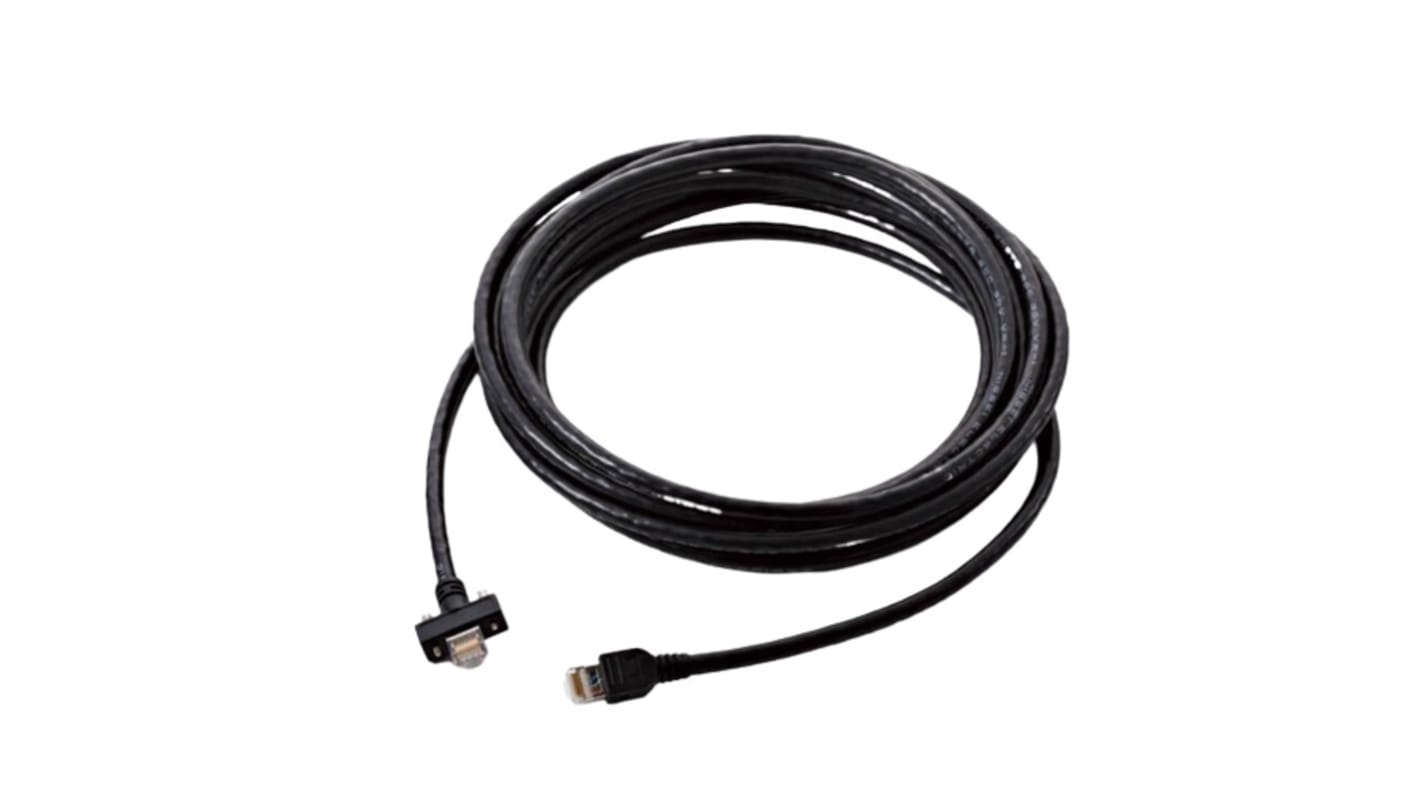 Cavo per telecamera FJ Omron FJ-VSG 3M, lungo 3 metri, con connettore maschio per comunicazione Gigabit Ethernet.
