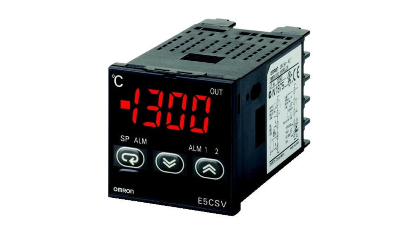 Omron E5CSV-Q1TD-500, controller a stato solido 24VAC/DC, 48x48 mm, montaggio a pannello, 2 uscite SSR, display digitale.