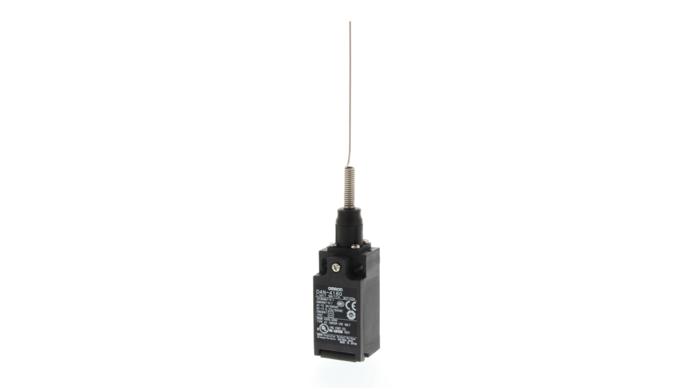Interruttore Omron D4N-2280 per impieghi generali, compatibile con la serie D4D, contatti placcati oro, configurazioni 2NC/1NA, 3NC.