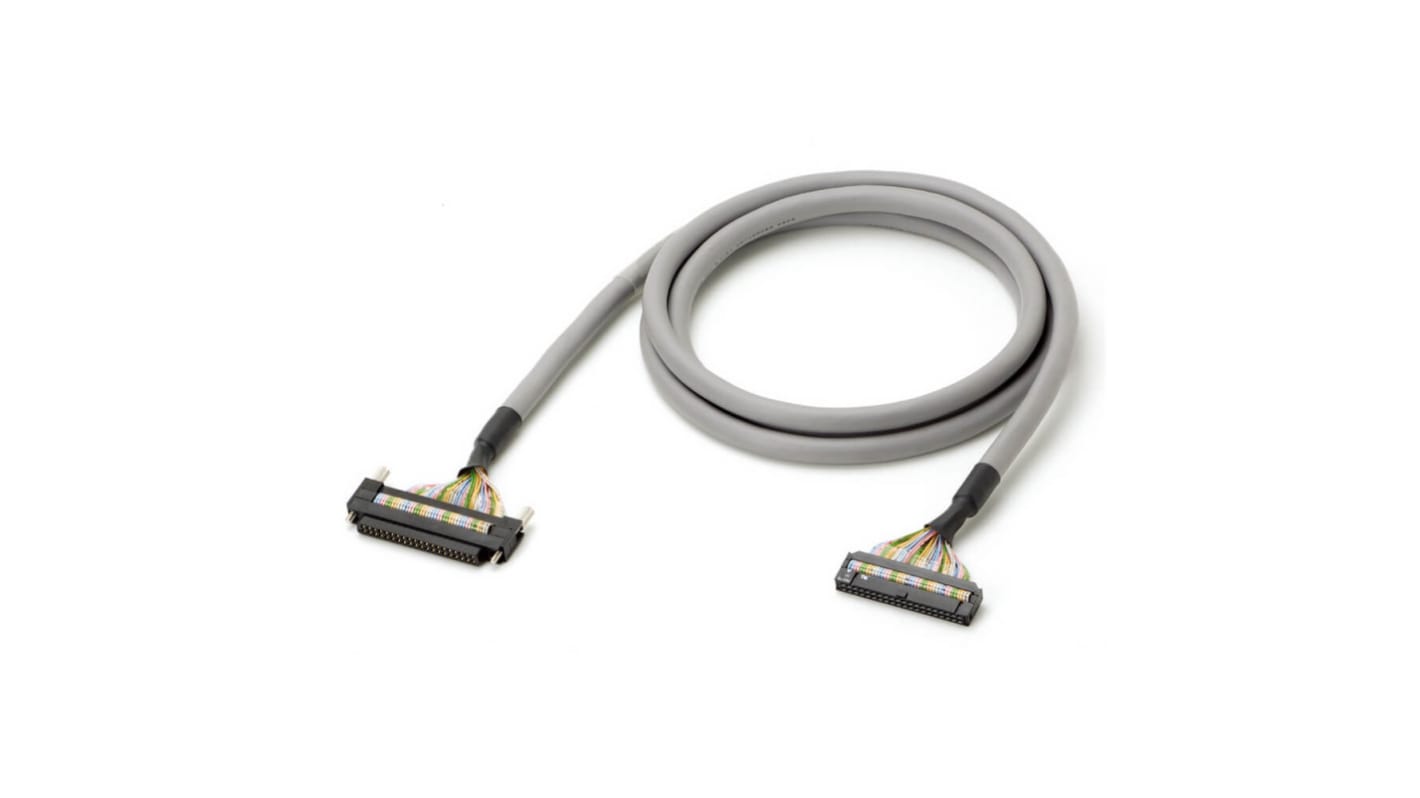 Cavo per morsettiera Omron XW2Z-200J-B34, lunghezza 2 m, compatibile con connettore CN1 e morsettiere XW2B-20G.