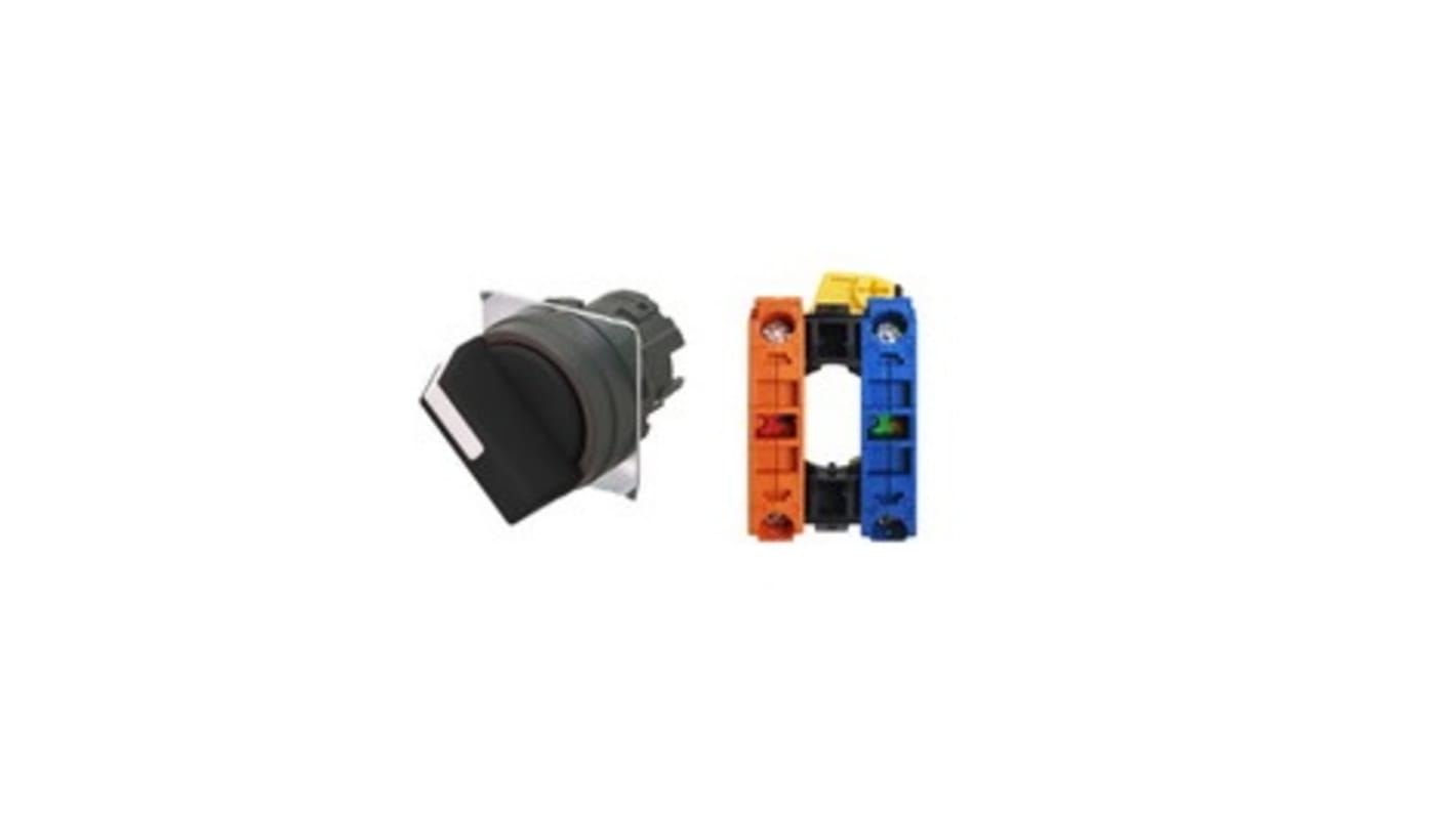 Selettore Omron A22NS-2BM-NBA-G102, interruttore a manopola con apertura di montaggio 16 mm e protezione IP65.