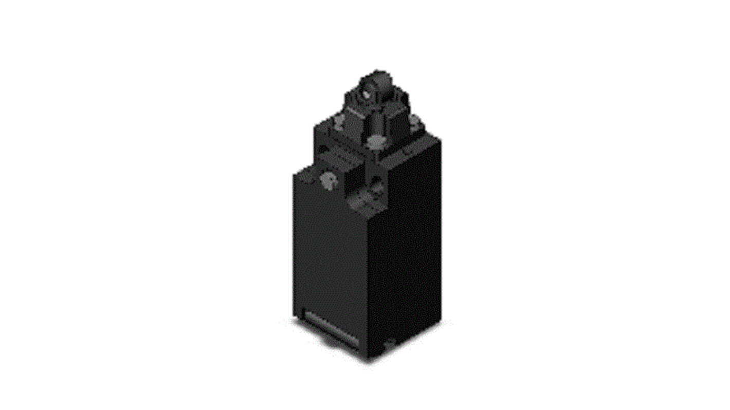 Interruttore di fine corsa di sicurezza Omron D4N-9132, grado di protezione IP67, con contatti placcati oro e connettore M12.