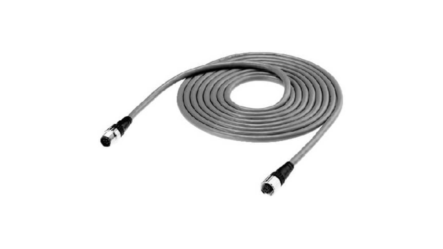 Interruttore di fine corsa di sicurezza Omron F39-JG20B-D, colore nero, con connettore M12 per applicazioni industriali.