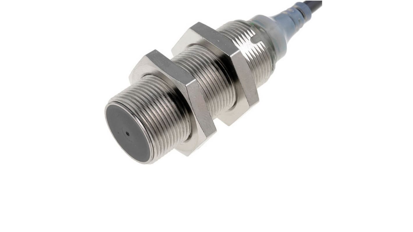 Sensore di prossimità cilindrico Omron E2A-S18KS08-WP-B1, induttivo PNP, M18 x 1, rilevamento a 8 mm, cavo 2 m.
