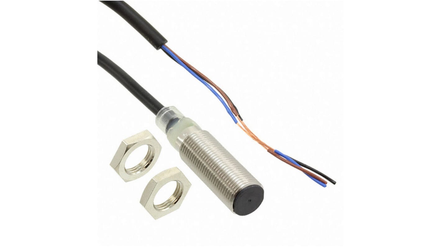 Sensore di prossimità cilindrico Omron E2B-M12KS02-WP-B1, induttivo, 2 mm di distanza di rilevamento, uscita PNP, cavo PVC 2 m.