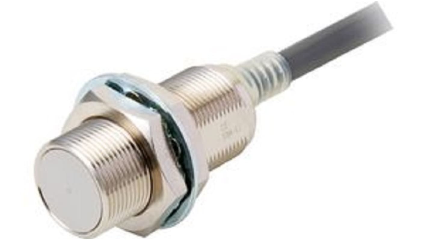 Sensore di prossimità cilindrico Omron E2E-X7T1 2M, normalmente aperto, corpo in ottone-nichel, distanza di rilevamento 7 mm, cavo PVC 2 m.