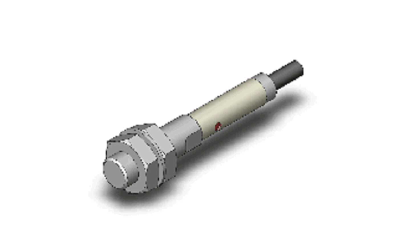 Sensore di prossimità cilindrico PNP Omron E2FM-X1R5B1 2M, corpo in acciaio inox, distanza di rilevamento 1,5 mm, cavo PVC 2 m.
