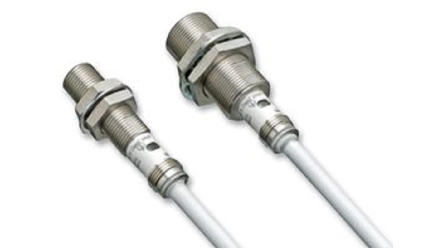 Sensore di prossimità cilindrico induttivo Omron E2FM-X2D1-M1TGJ 0.3M, M12 x 1, distanza di rilevamento 2 mm, contatti normalmente aperti.