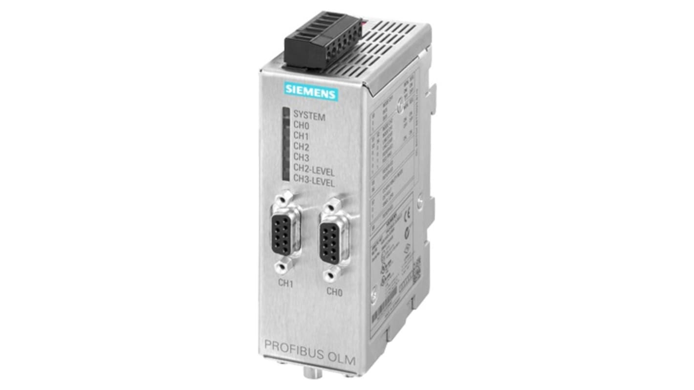 Modulo di collegamento ottico Siemens 6GK15034CB00 per applicazioni industriali, montaggio su guida DIN, distanza fino a 2850 m.