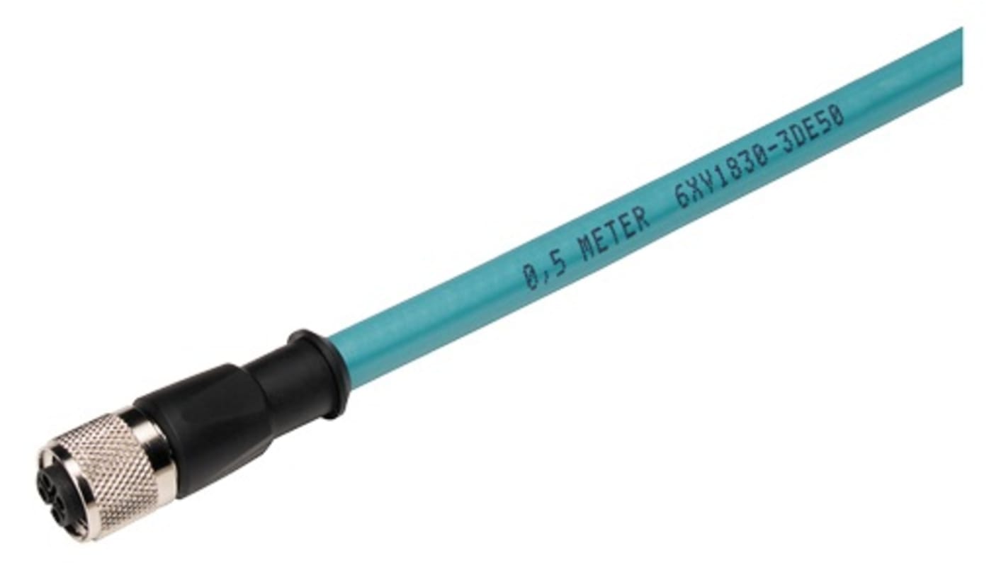 Cavo Siemens 6XV18303DH20 per SIMATIC ET 200, connettori M12 a 5 poli, grado di protezione IP65, flessibile a 2 conduttori.
