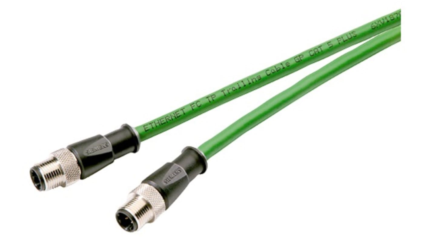 Cavo di collegamento Ethernet Siemens 6XV18708AN40, connettori M12 a 4 poli, progettato per IMATIC ET200 e SCALANCE XP-200.
