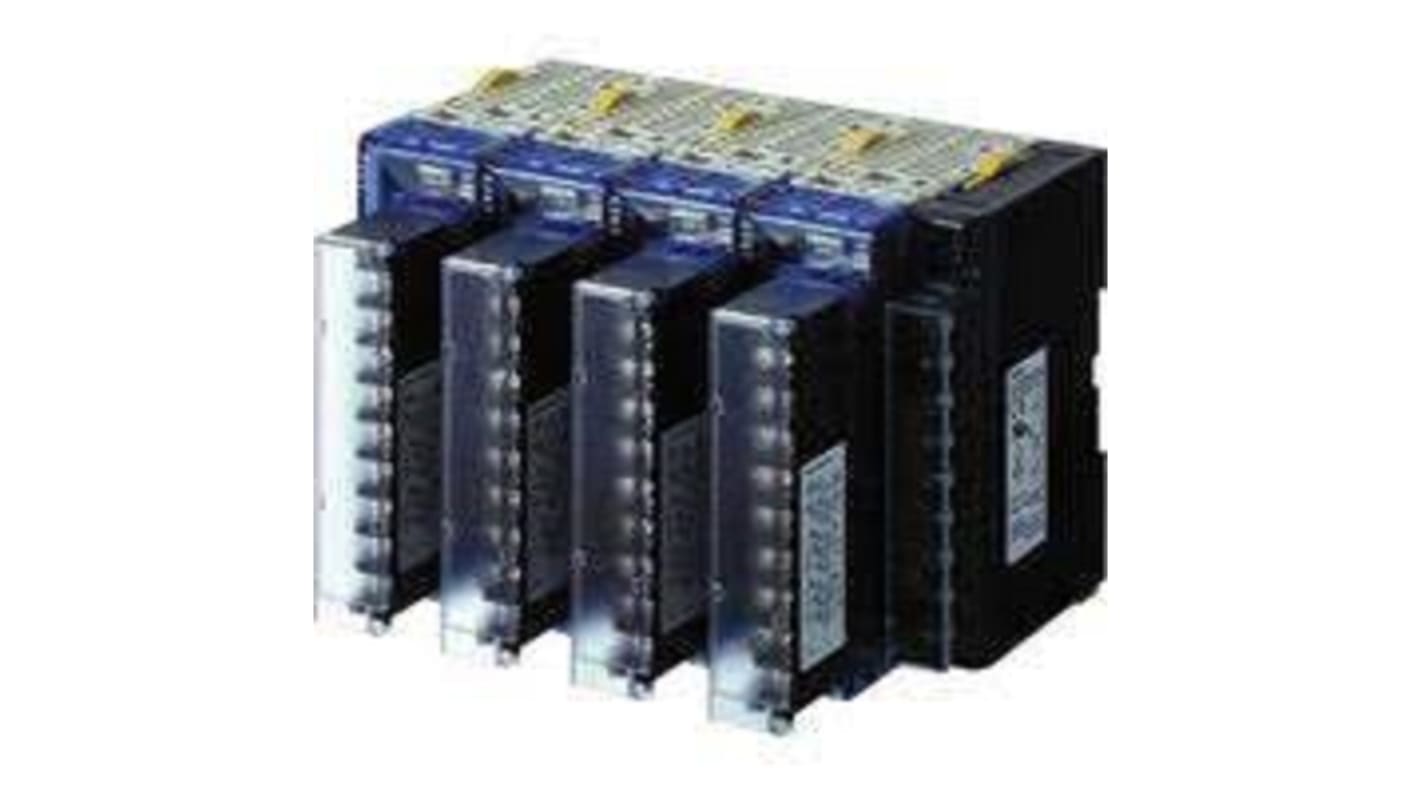 Omron EJ1C-EDUC-NFLK, controller 24 V c.c. per termoregolazione, montaggio su guida DIN, dimensioni 95.4 x 17.5 x 79.7 mm.