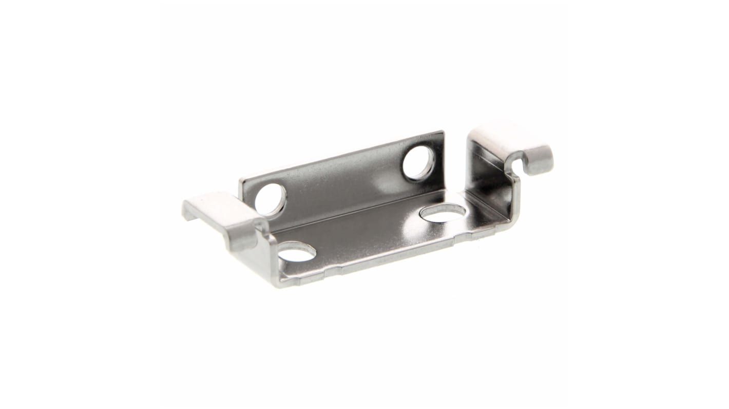 Omron E39-L143, staffa di montaggio per sensori E3X-DA-N, dimensioni 10 x 67,3 x 31,6 mm, grado di protezione IP50, montaggio con viti M2 o M3.