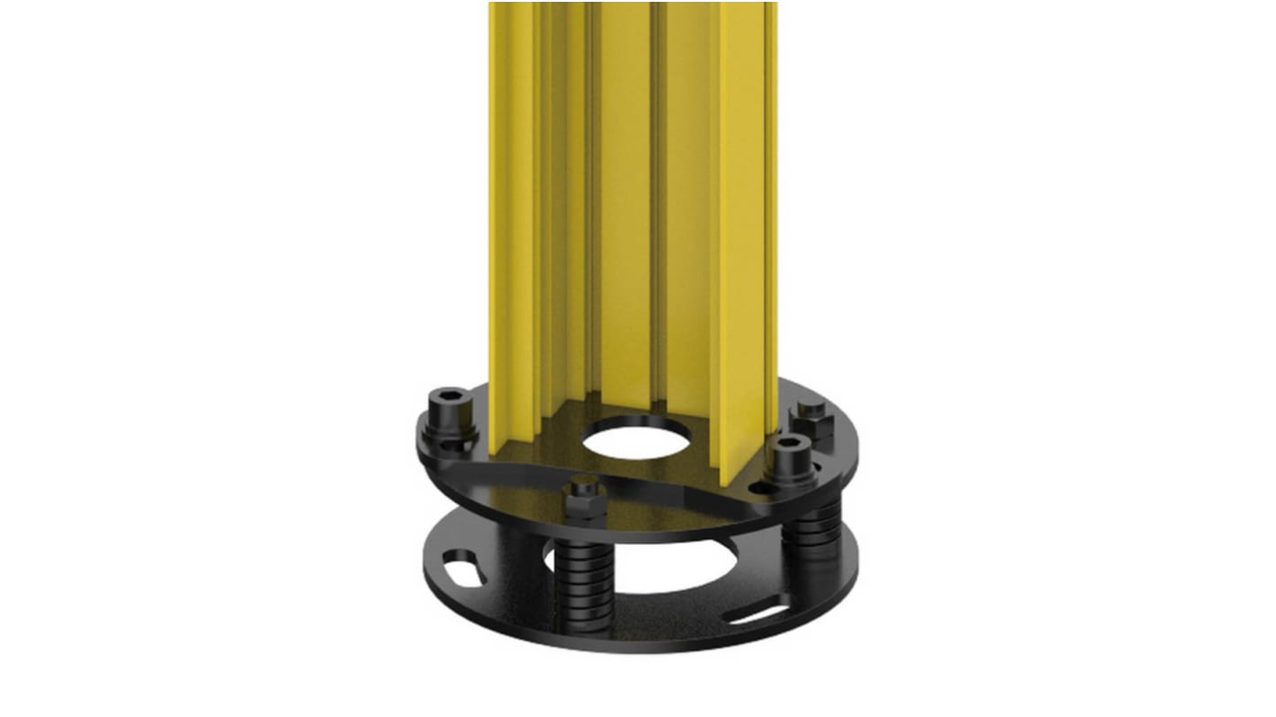 Colonna regolabile Omron F39-STB per montaggio su F3SG-SR/PG, compatibile con colonne a pavimento o specchio, altezza e angolo adattabili.