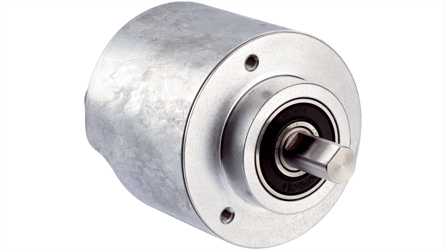Encoder assoluto Sick AFM60A-S4EB018x12, uscita Ethernet IP, montaggio a flangia, diametro albero 10mm, IP65/IP67.