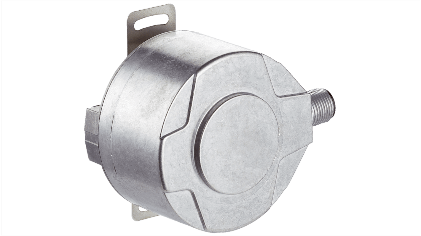 Encoder assoluto Sick AFM60B-BEAC004096, 4096 impulsi/giro, montaggio a flangia, diametro albero 12 mm, IP65/IP67. Dimensioni 72x45,5 mm.
