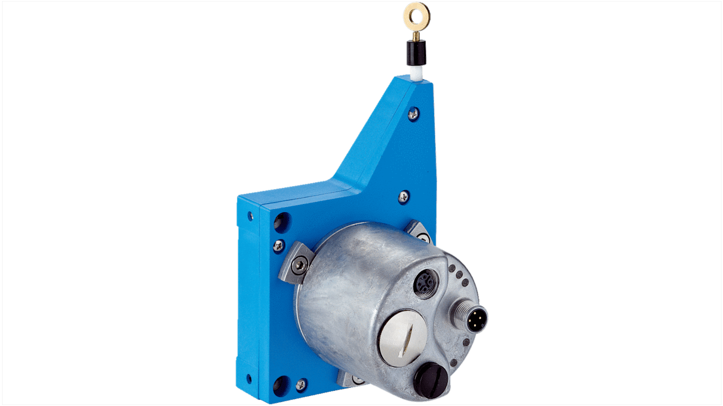Encoder a filo Sick BCG08-N1BM0399, uscita Profinet, risoluzione 0,001 mm, montaggio a flangia, dimensioni 148x80x86 mm.