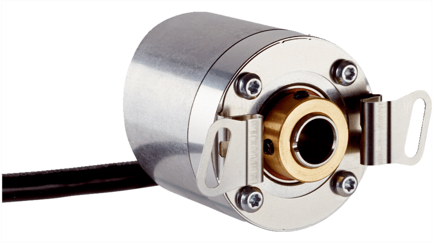 Encoder incrementale Sick DBS36E-BBEP00360, 360 impulsi/giro, montaggio a flangia, IP65, 8 mm, 58x58 mm.