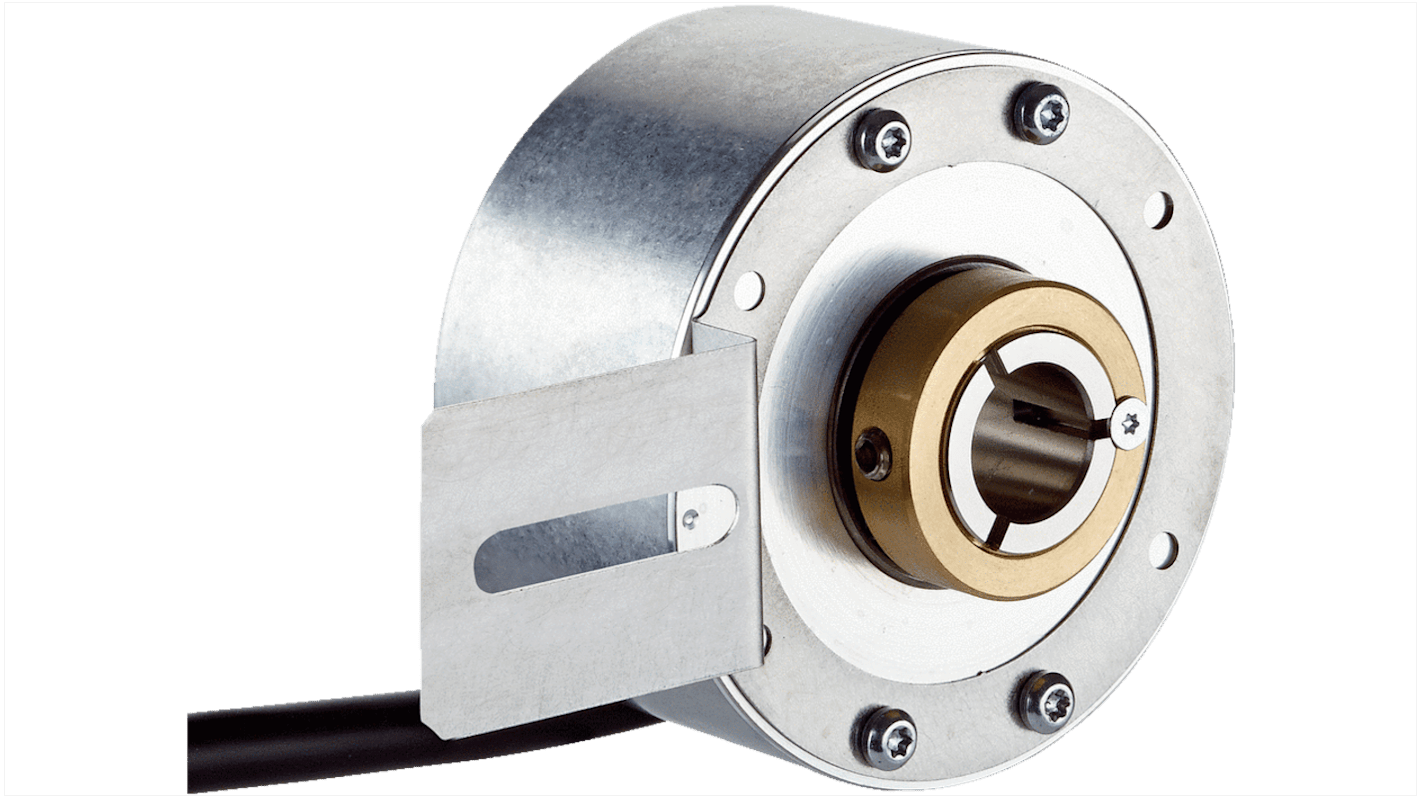 Encoder incrementale Sick DBS60E-BHAJD1024, 1024 impulsi, uscita RS422/TTL, montaggio a flangia, IP67/IP69K, dimensioni 83x58x43.8 mm.