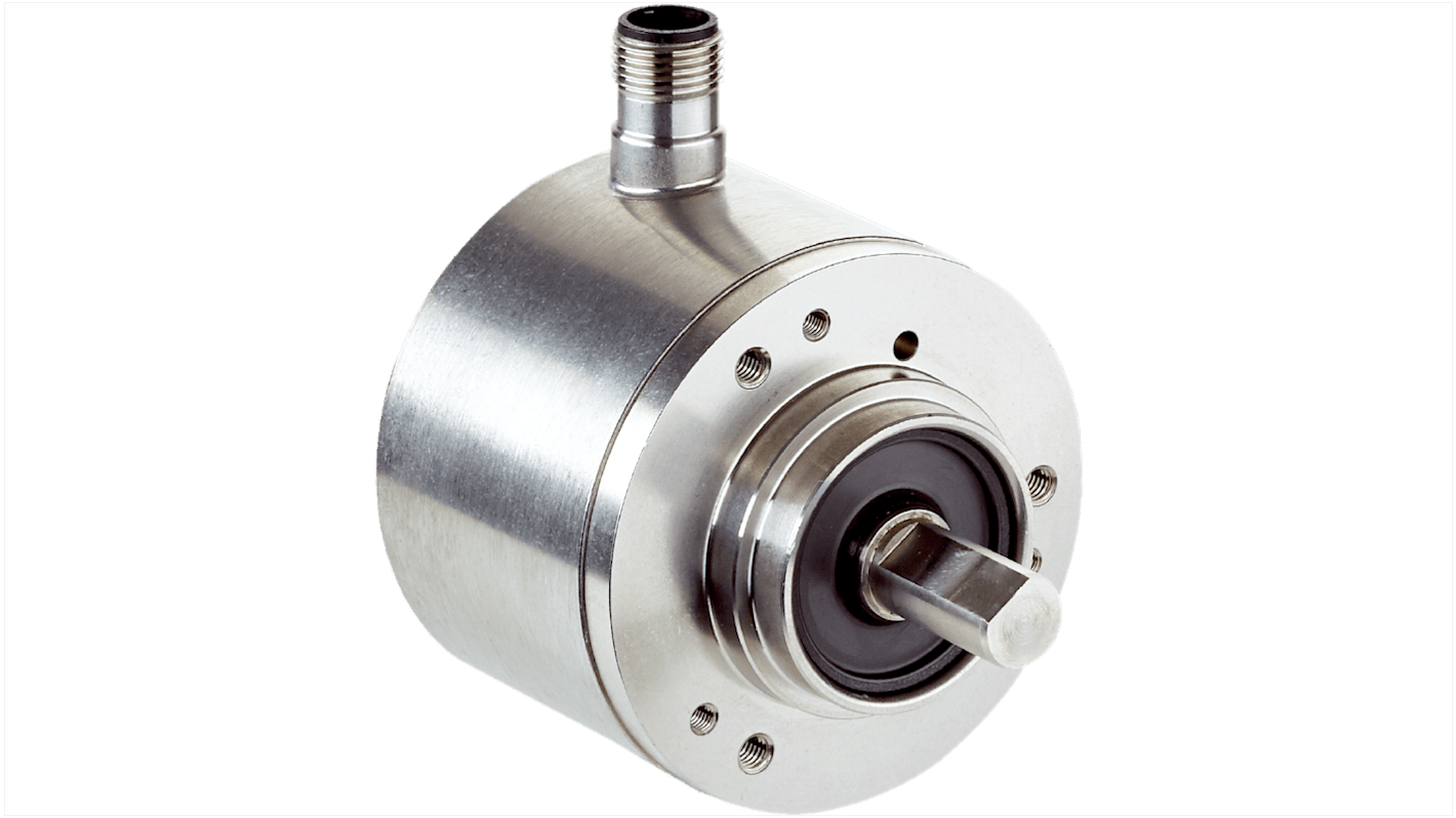Encoder incrementale Sick DFS60I-S4PC65536, 65536 impulsi/giro, montaggio a flangia, IP67, dimensioni 60.3x60.3x72.6 mm.