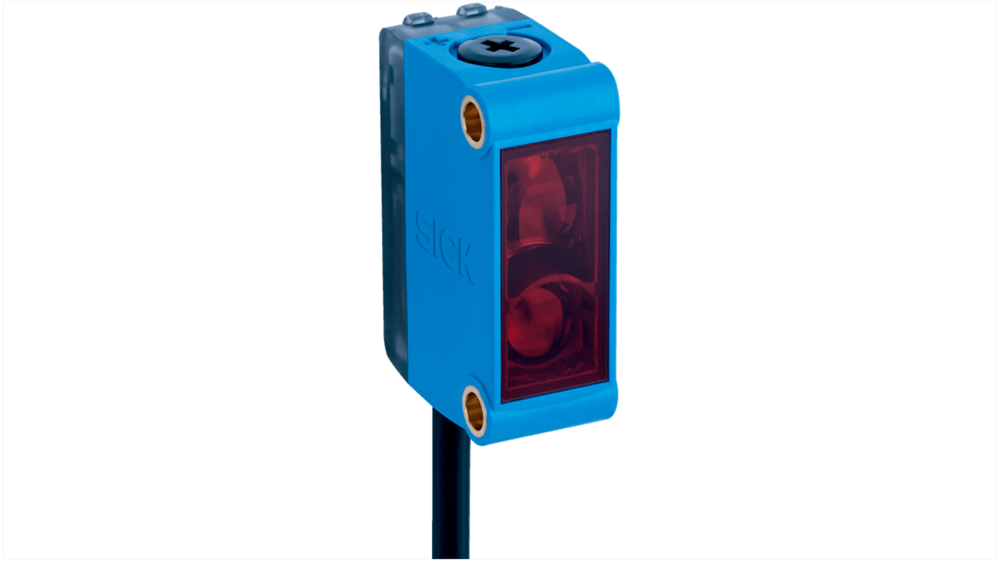 Sensore fotoelettrico rettangolare Sick GL6-P0211S77, a retroriflessione, 6 m di rilevamento, IP67, montaggio M3.