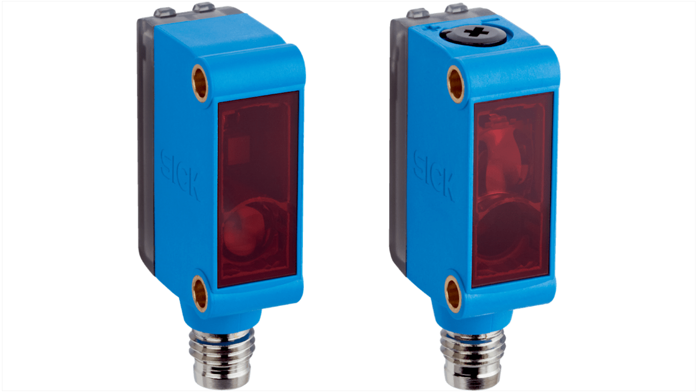 Sensore fotoelettrico rettangolare Sick GSE6L-P4211, rilevamento 4 mm, uscita PNP, grado di protezione IP67, connettore M8.
