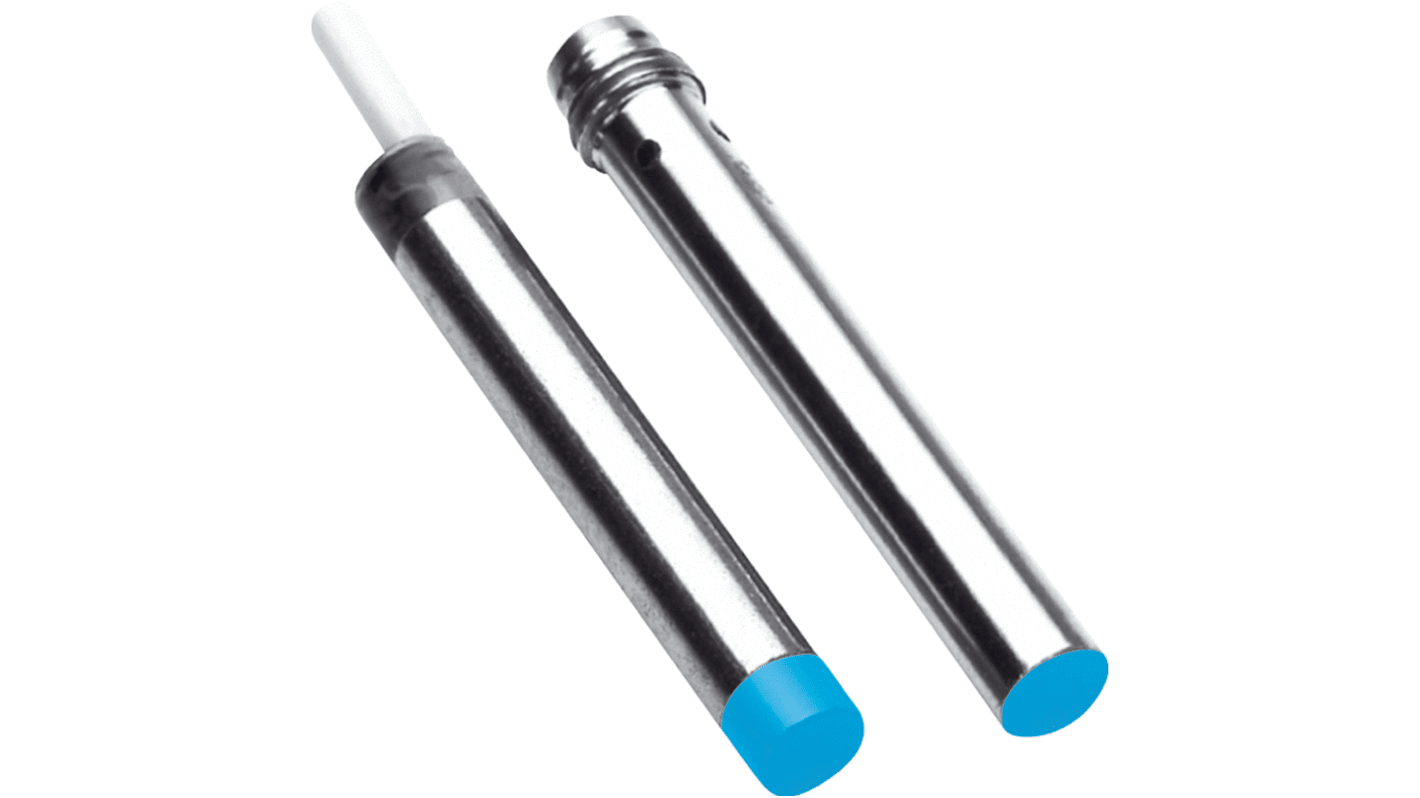 Sensore di prossimità induttivo cilindrico Sick IH06-02BNS-VWK, NPN, 2 mm, IP67, acciaio inox, 35.5 mm x 6.5 mm.