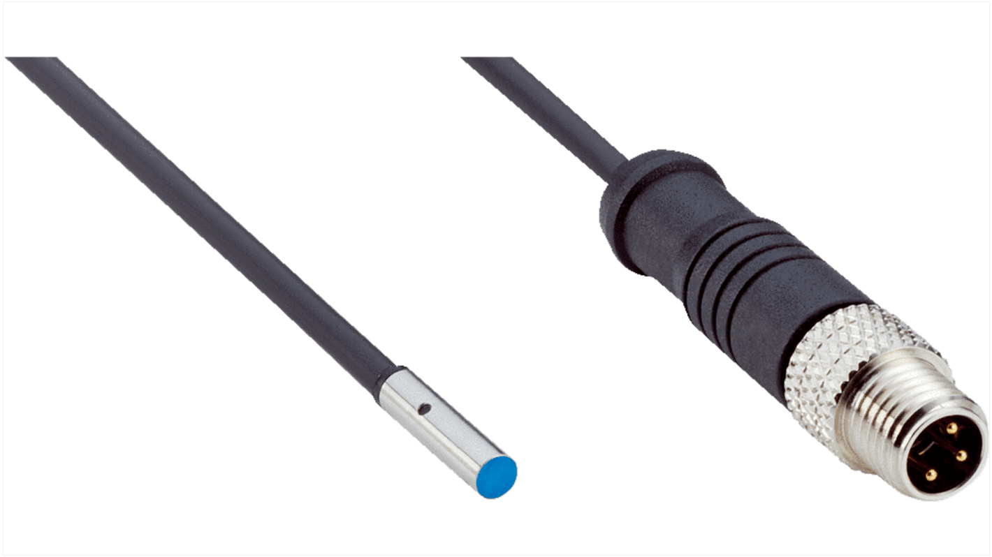 Sensore di prossimità induttivo cilindrico Sick IHM03-01BPSVR8K, PNP, M8, rilevamento 1 mm, IP67, montaggio a filo.